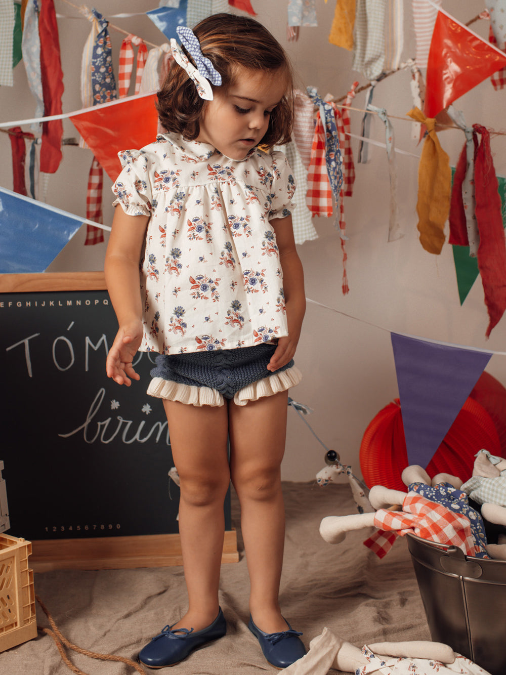 Navy Bloomer Shorts - Shan and Toad - Luxury Kidswear Shop